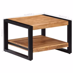 vidaXL Solid Acacia Wood Coffee Table 60x60x40cm Living Room Furniture Stand - Additional view 8