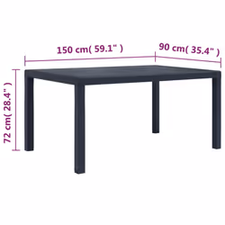 VidaXL 45605 outdoor table Anthracite - Additional view 5