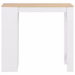 vidaXL Bar Table with Shelf White Coffee Dining Tall Breakfast Side End Stand