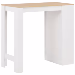 vidaXL Bar Table with Shelf White Coffee Dining Tall Breakfast Side End Stand