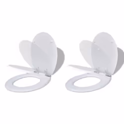 vidaXL 2x Toilet Seats with Soft Close Lids MDF White Bathroom WC Accessory