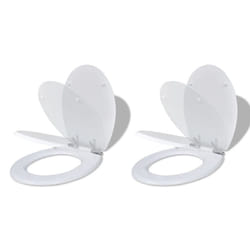 vidaXL 2x Toilet Seats with Soft Close Lids MDF White Bathroom WC Accessory