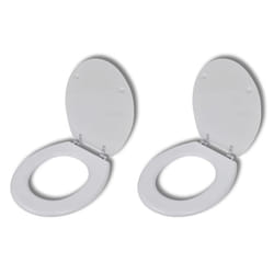 vidaXL 2x Toilet Seats with Lids MDF White Bathroom WC Accessory