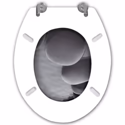 vidaXL 2x Toilet Seats with Lids MDF Stones Bathroom WC Accessory