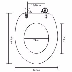 vidaXL 2x Toilet Seats with Lids MDF Stones Bathroom WC Accessory - Additional view 8