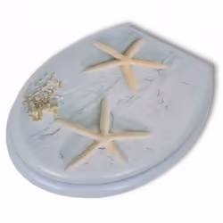 vidaXL Toilet Seats with Lids Bathroom WC Accessory WC Seat 2 pcs MDF Sea Star - Additional view 2