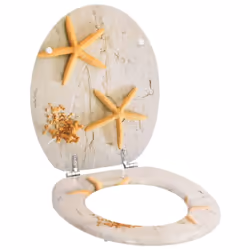 vidaXL Toilet Seats with Lids Bathroom WC Accessory WC Seat 2 pcs MDF Sea Star - Additional view 8