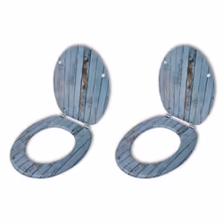 vidaXL 2x Toilet Seats with Lids MDF Old Wood Bathroom WC Accessory