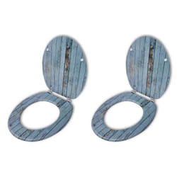 vidaXL 2x Toilet Seats with Lids MDF Old Wood Bathroom WC Accessory