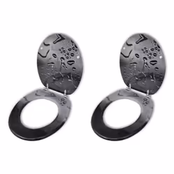 vidaXL 2x Toilet Seats with Lids MDF Water Bathroom WC Accessory