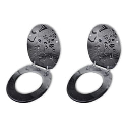 vidaXL 2x Toilet Seats with Lids MDF Water Bathroom WC Accessory