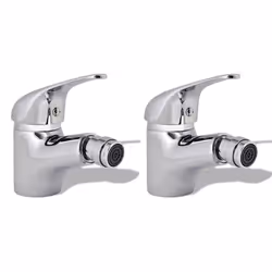 vidaXL 2x Bidet Faucets Chrome Bathroom Basin Bath Shower Mixer Tap Furniture