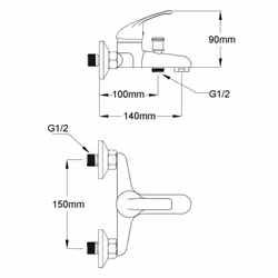 vidaXL 2x Mixer Showers Bathroom Accessory Faucet Tap Head Plumbing Fixture - Additional view 6