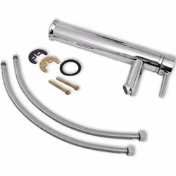 vidaXL 2x Bathroom Faucet Mixer Taps Chrome Bath Plumbing Fixture Fitting