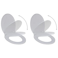 vidaXL 2x Toilet Seats with Soft Close Lids Plastic White Bathroom Accessory