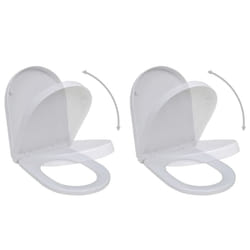 vidaXL 2x Toilet Seats with Soft Close Lids Plastic White Bathroom Accessory