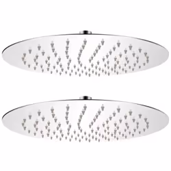vidaXL 2x Rain Shower Head Stainless Steel 25cm Water Saving Bath Accessory
