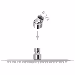vidaXL 2x Rain Shower Head Stainless Steel 25cm Water Saving Bath Accessory - Additional view 5