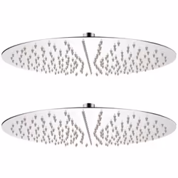 vidaXL 2x Rain Shower Head Stainless Steel 40cm Water Saving Bath Accessory