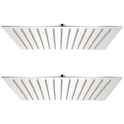 vidaXL 2x Rain Shower Head Stainless Steel 25x25cm Water Saving Bath Accessory