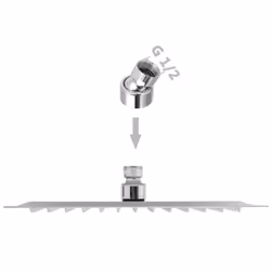 vidaXL 2x Rain Shower Head Stainless Steel 25x25cm Water Saving Bath Accessory - Additional view 5