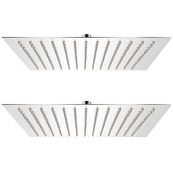vidaXL 2x Rain Shower Head Stainless Steel 30x30cm Water Saving Bath Accessory