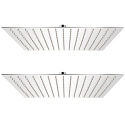 vidaXL 2x Rain Shower Head Stainless Steel 40x40cm Water Saving Bath Accessory