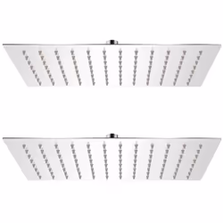 vidaXL 2x Rain Shower Head Stainless Steel 20x30cm Water Saving Bath Accessory
