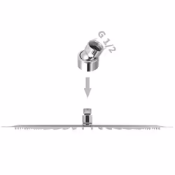 vidaXL 2x Rain Shower Head Stainless Steel 30x40cm Water Saving Bath Accessory - Additional view 5