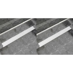 vidaXL 2x Linear Shower Drain Bubble 1030x140mm Stainless Steel Floor Channel