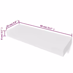 vidaXL 2x Floating Wall Shelves with Drawers White 80cm Hanging Display Unit - Additional view 5