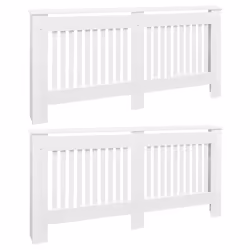 vidaXL 2x Radiator Covers White MDF 172cm Heating Shelf Cabinet Accessory