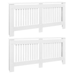 vidaXL 2x Radiator Covers White MDF 172cm Heating Shelf Cabinet Accessory