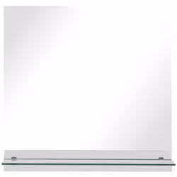 vidaXL Wall Mirror with Shelf 30x30cm Tempered Glass Bathroom Makeup Vanity - Additional view 2