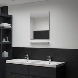 vidaXL Wall Mirror with Shelf 50x60cm Tempered Glass Bathroom Cosmetic Mirror