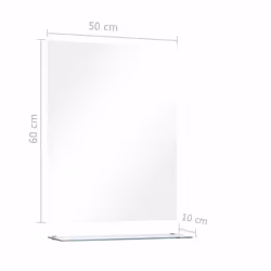 vidaXL Wall Mirror with Shelf 50x60cm Tempered Glass Bathroom Cosmetic Mirror - Additional view 5