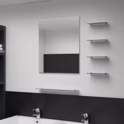 vidaXL Wall Mirror with 5 Shelves Silver 50x60cm Bathroom Makeup Vanity Decor