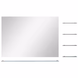 vidaXL Wall Mirror with 5 Shelves Silver 80x60cm Bathroom Makeup Vanity Decor - Additional view 2