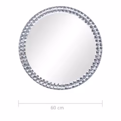 vidaXL Wall Mirror 60cm Tempered Glass Cosmetic Bathroom Makeup Vanity Decor - Additional view 4