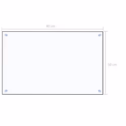 vidaXL Kitchen Backsplash Wall Panel Transparent 80 x 50 cm Tempered Glass