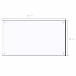 vidaXL Kitchen Backsplash Wall Panel Transparent 90 x 50 cm Tempered Glass