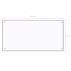 vidaXL Kitchen Backsplash Wall Panel Transparent 100 x 50 cm Tempered Glass