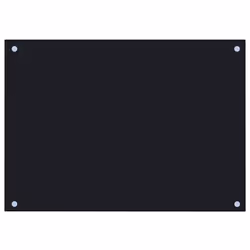 vidaXL Kitchen Backsplash Kitchen Wall Panel Black 70 x 50 cm Tempered Glass