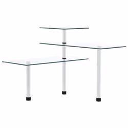 vidaXL 3-Tier Corner Kitchen Shelf Tempered Glass Kitchen Worktop Organiser