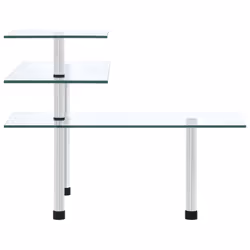 vidaXL 3-Tier Corner Kitchen Shelf Tempered Glass Kitchen Worktop Organiser