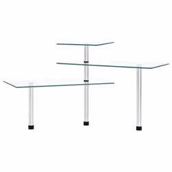 vidaXL 3-Tier Corner Kitchen Shelf Tempered Glass Kitchen Worktop Organiser - Additional view 4