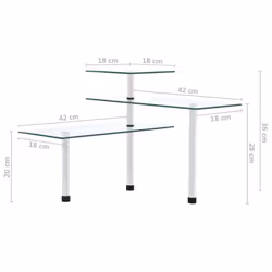 vidaXL 3-Tier Corner Kitchen Shelf Tempered Glass Kitchen Worktop Organiser - Additional view 7