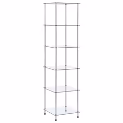 VidaXL 249507, Transparent, 6 shelves, Steel, 400 mm, 400 mm, 1600 mm