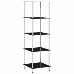 VidaXL 249511, Black, 5 shelves, Steel, 400 mm, 400 mm, 1300 mm