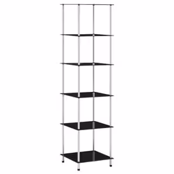 VidaXL 249512, Black, 6 shelves, Steel, 400 mm, 400 mm, 1600 mm